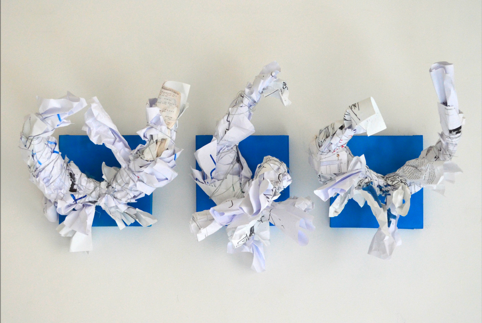 WHO, Group of 3 objects, blue — Ian Christensen